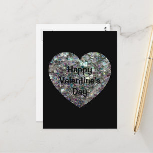Carte Postale Mosaïque argentée brillante et colorée Valentine D