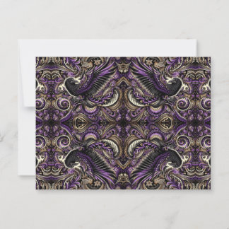 Carte Postale Mosaïque de Tessellation de Corbeau en Batik Or Vi