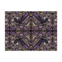 Mosaïque de Tessellation de Corbeau en Batik Or Vi