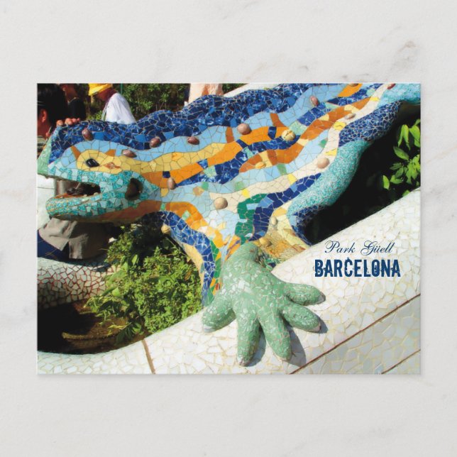 Carte Postale Mosaïques du parc de Barcelone Guell (Devant)
