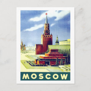 Carte Postale Moscou, place rouge, Russie, vintage, voyage URSS