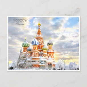 Carte Postale Moscou Russie Vintage Voyage City Rues