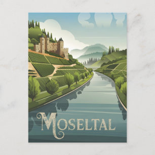 Carte Postale Moseltal Moselle Valley Allemagne vintage