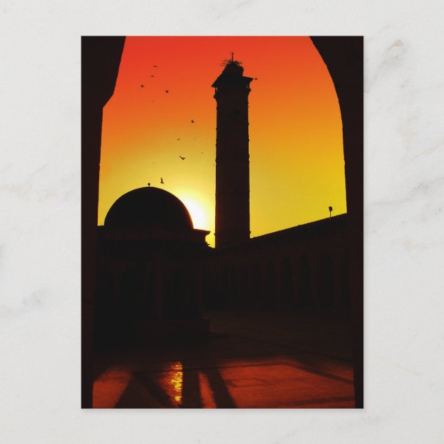 Carte Postale Mosquée au coucher du soleil, Damas, Syrie (Devant)