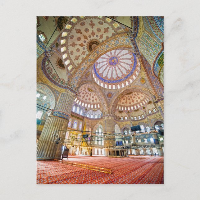 Carte Postale Mosquée Bleue Intérieur à Istanbul (Devant)
