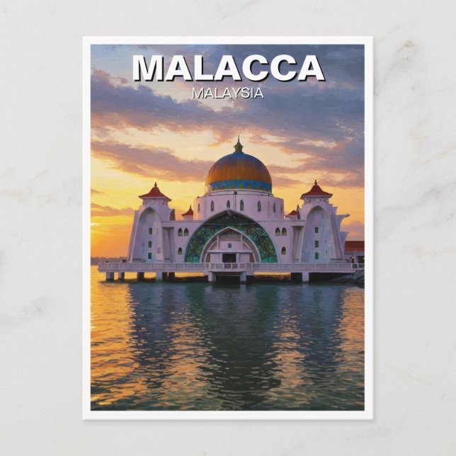 Carte Postale Mosquée du détroit de Malacca Malaisie (Devant)