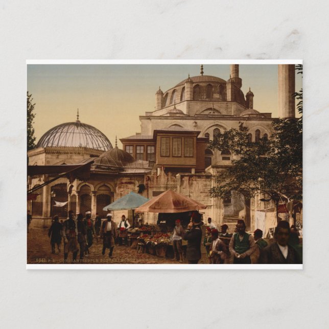 Carte Postale Mosquée et rue, Scutari, Constantinople, Turquie (Devant)
