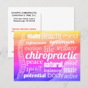 Carte Postale Mot chiropratique Collecte de mots Reactivation po