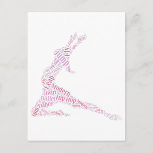 Carte Postale Mot de danse Cloud rose