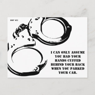 Carte Postale Mot d'humour sur un mauvais stationnement