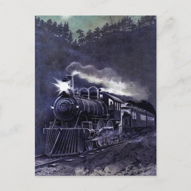 Carte Postale Moteur à vapeur magique Train victorien (Devant)