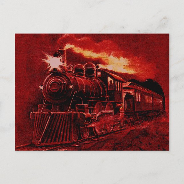 Carte Postale Moteur à vapeur magique Train victorien (Devant)