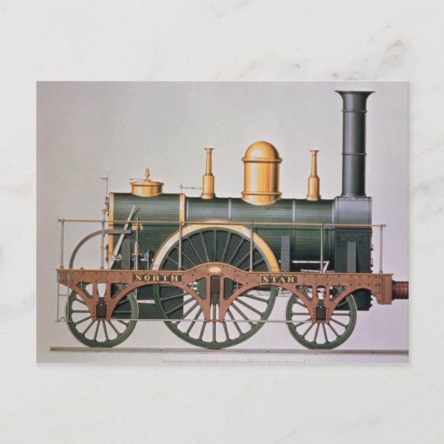 Carte Postale Moteur à vapeur 'North Star' de Stephenson, 1837 (Devant)