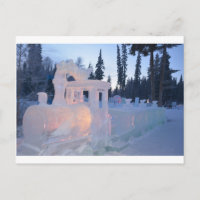 moteur de train sculpture glace neige gelée hiver 