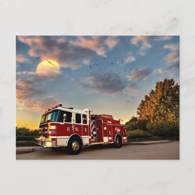 Carte Postale Moteur d'incendie (Devant)