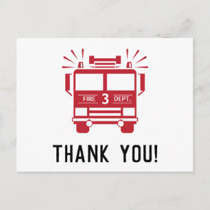 Carte Postale Moteur d'incendie   Merci d'anniversaire du camion