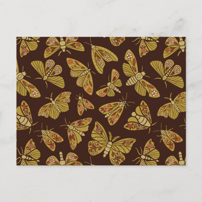 Carte Postale Moths rétro des années 1970 (Devant)