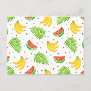 Carte Postale Motif à point de polka de fruits tropicaux