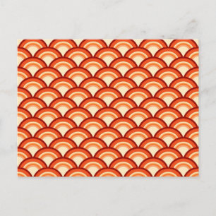 Carte Postale Motif à vagues Art déco - mandarine orange