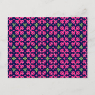 Carte Postale Motif abstrait de pétales floraux roses géométriqu
