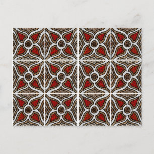 Carte Postale Motif Abstrait inspiré par Azulejos portugais