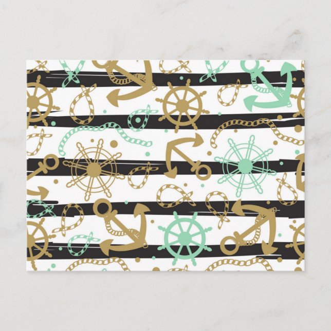 Carte Postale Motif Ancre maritime (Devant)