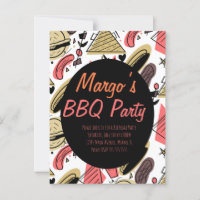 Motif Anniversaire BBQ Burger Hotdog Doodle 