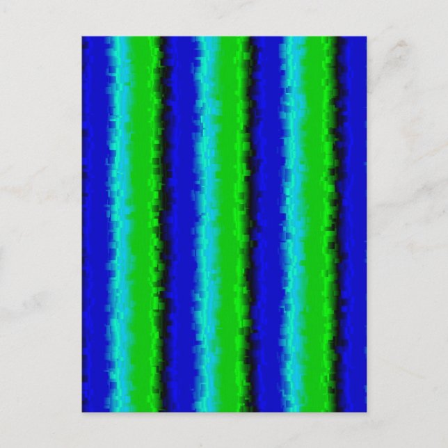 Carte Postale Motif arc-en-ciel bleu vert abstrait 3D (Devant)