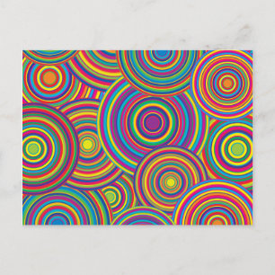 Carte Postale Motif Arc-en-ciel rétro