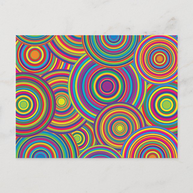 Carte Postale Motif Arc-en-ciel rétro (Devant)
