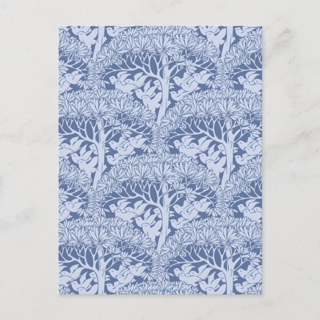 Carte postale Motif Art Nouveau Oiseaux et Arbres (Devant)