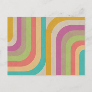 Carte Postale Motif Artistic Retro Rainbow Groove