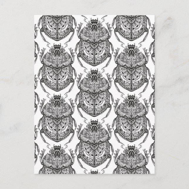 Carte Postale Motif Avec Doodle À Main (Devant)