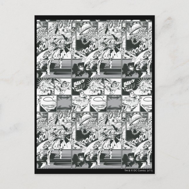 Carte Postale Motif BD noir et blanc (Devant)