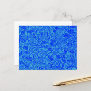 Carte Postale Motif Belle Chèvre feuille bleue par W. Morris
