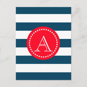 Carte Postale Motif bleu et blanc