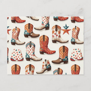 Carte Postale Motif bottes Cowboy