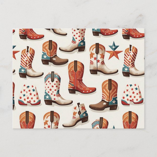 Carte Postale Motif bottes Cowboy (Devant)