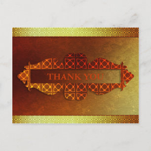 Carte Postale Motif celte contemporain orange