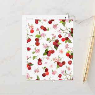 Carte Postale Motif cerise 1