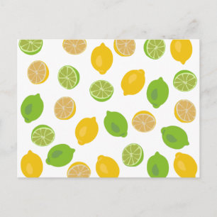 Carte Postale Motif citron et lime
