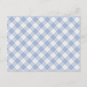 Carte Postale Motif classique En vichy bleu coché