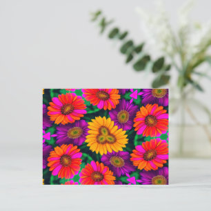 Carte Postale Motif coloré Daisy Bouquet