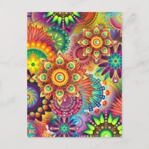 Carte Postale Motif coloré de Mandalas