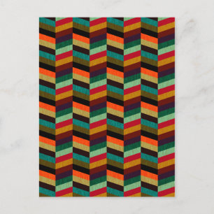 Carte Postale Motif coloré multicolore Herringbone Style