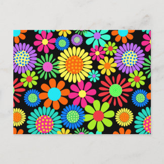 Carte Postale Motif d'alimentation Fleur Fleur Faisée Retro