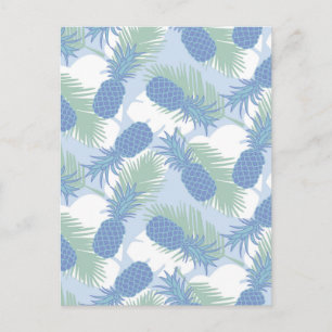 Carte Postale Motif d'ananas pastel tropical