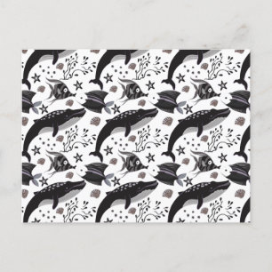 Carte Postale Motif d'animaux aquatiques vie sous-marine 16