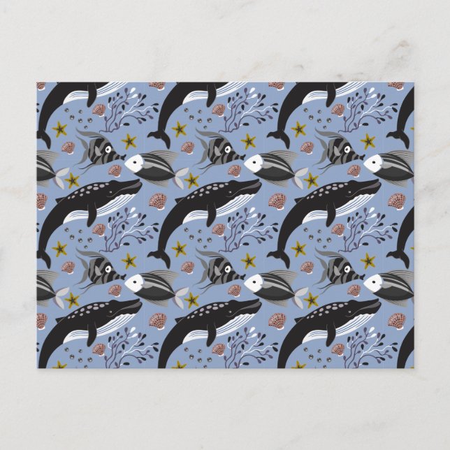 Carte Postale Motif d'animaux aquatiques | vie sous-marine 19 (Devant)