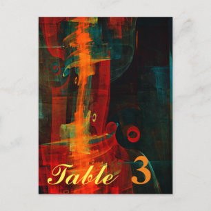 Carte Postale Motif d'art abstrait moderne bleu rouge orange eau